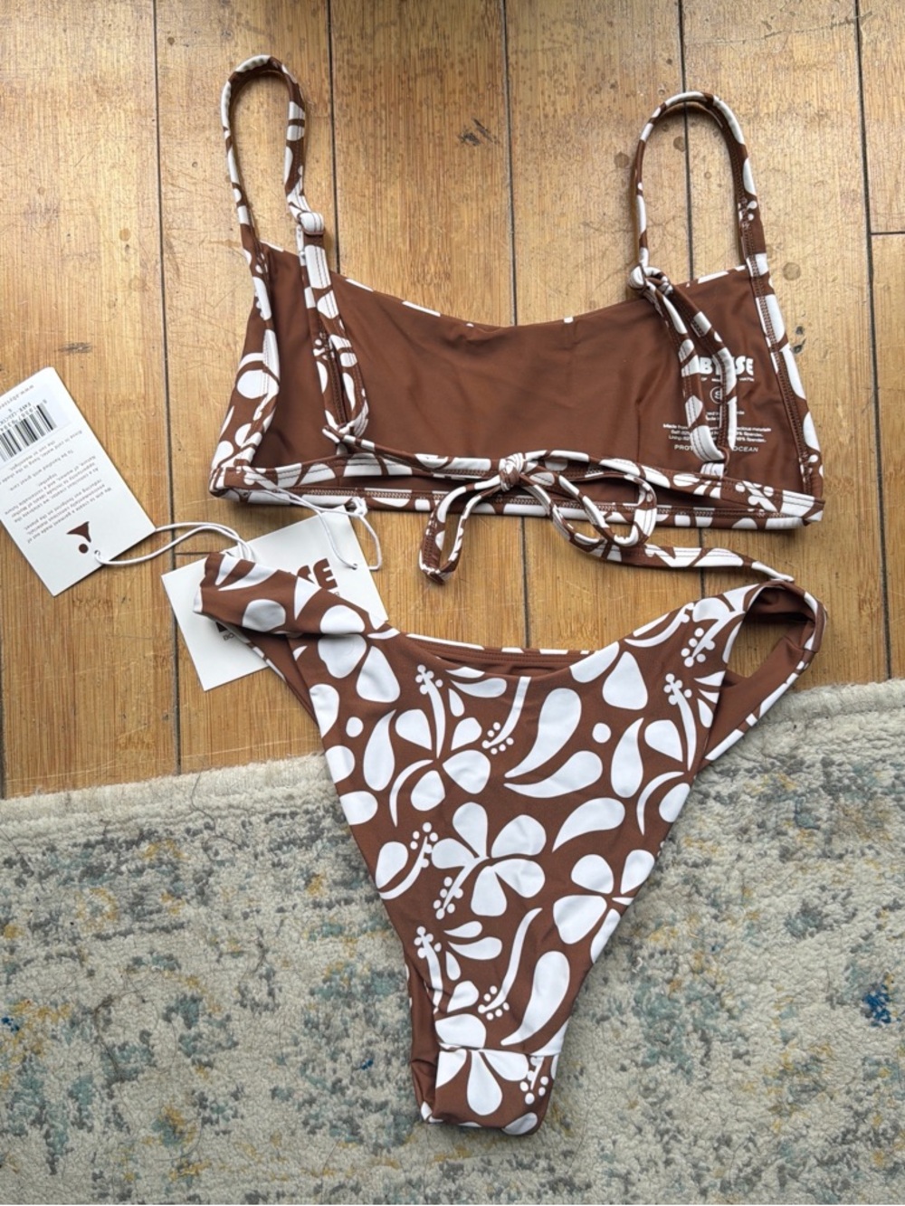 Abysse Brown & White Floral Bikini Set - Picture 5 of 8
